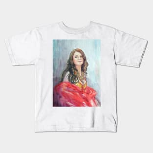 Watercolour portrait of an Eastern Dancer Kids T-Shirt